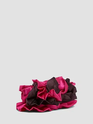 Dries Van Noten Women's Small Ruffled Satin Clutch | Thumbnail 3