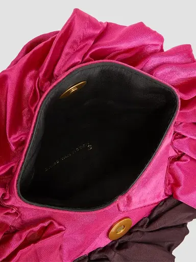Dries Van Noten Women's Small Ruffled Satin Clutch | Thumbnail 4
