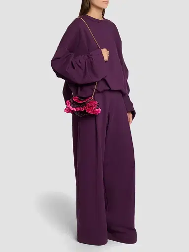 Dries Van Noten Women's Small Ruffled Satin Clutch | Thumbnail 5