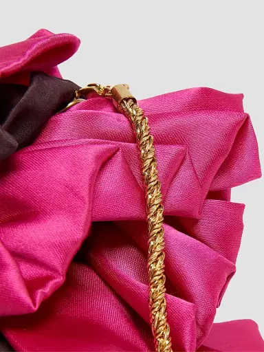 Dries Van Noten Women's Small Ruffled Satin Clutch | Thumbnail 6
