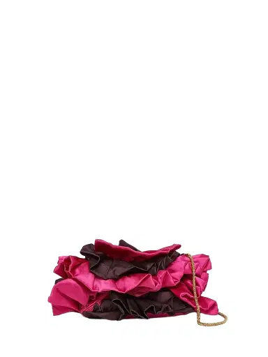 Dries Van Noten Women's Small Ruffled Satin Clutch | Thumbnail 1