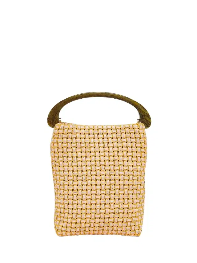 Dries Van Noten Women's Extra  Woven Top Handle Bag - Ocra