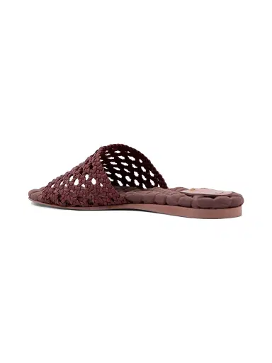 Aera Women's Mia Faux Leather Woven Slides - Cocoa Sandals | Thumbnail 2 Aera Women's Mia Faux Leather Woven Slides - Cocoa Sandals | Thumbnail 2