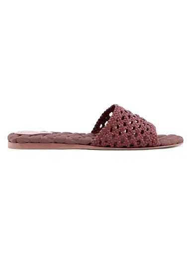 Aera Women's Mia Faux Leather Woven Slides - Cocoa Sandals | Thumbnail 1 Aera Women's Mia Faux Leather Woven Slides - Cocoa Sandals | Thumbnail 1