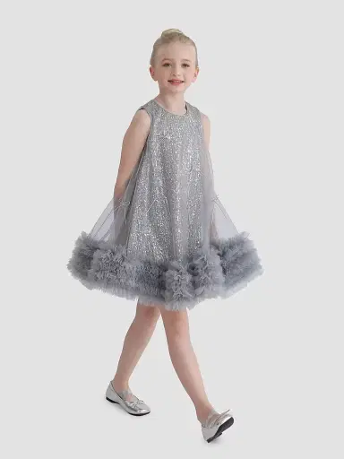 Tulleen Little Girl's & Girl's Evangeline Dress - Blue | Thumbnail 3