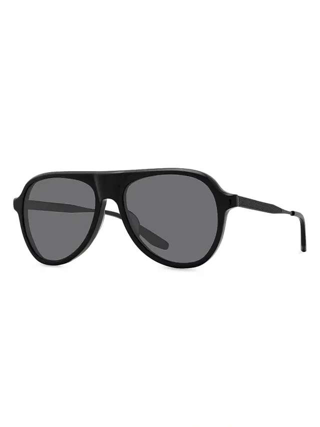 Barton Perreira Men's Vedretta 55MM Aviator Sunglasses - Black