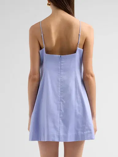 Brandon Maxwell Women's The Zinnia Wool-Silk Trapeze Minidress | Thumbnail 3 Brandon Maxwell Women's The Zinnia Wool-Silk Trapeze Minidress | Thumbnail 3