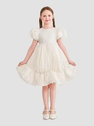 Tulleen Little Girl's & Girl's Aurora Dress - Cream | Thumbnail 2
