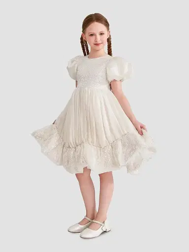 Tulleen Little Girl's & Girl's Aurora Dress - Cream | Thumbnail 3