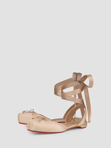Christian Louboutin Women's Cassia Lace Up Flats - Blush | Thumbnail 2