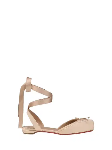 Christian Louboutin Women's Cassia Lace Up Flats - Blush | Thumbnail 1