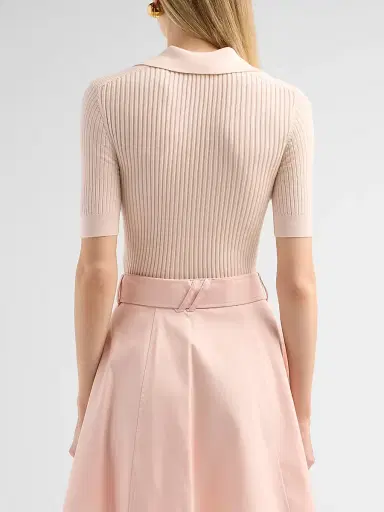 Burberry Women's Rain Cashmere Polo Shirt - Compact Pink - Size XXS | Thumbnail 4