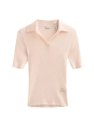 Burberry Women's Rain Cashmere Polo Shirt - Compact Pink - Size XXS | Thumbnail 1