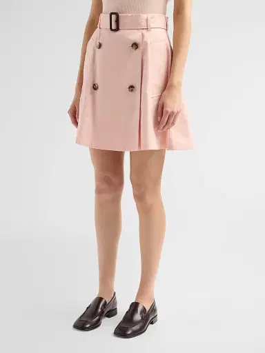Burberry Women's Josselyn Cotton Gabardine Trench Mini Skirt - Compact Pink - Size 16 | Thumbnail 4