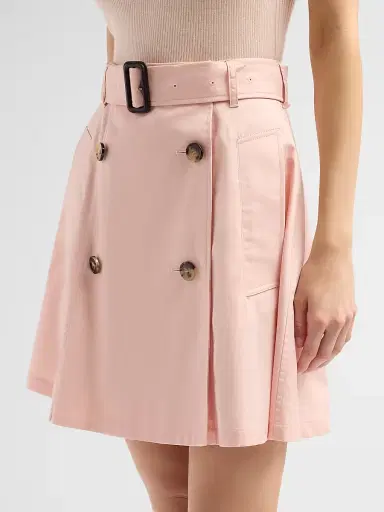 Burberry Women's Josselyn Cotton Gabardine Trench Mini Skirt - Compact Pink - Size 16 | Thumbnail 5