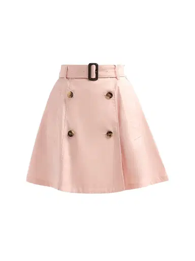 Burberry Women's Josselyn Cotton Gabardine Trench Mini Skirt - Compact Pink - Size 16 | Thumbnail 1