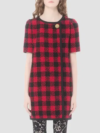 Valentino Garavani Women's Damier Tweed Short Dress - Paris Black | Thumbnail 3 Valentino Garavani Women's Damier Tweed Short Dress - Paris Black | Thumbnail 3