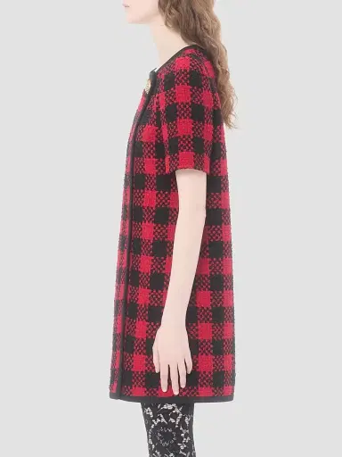 Valentino Garavani Women's Damier Tweed Short Dress - Paris Black | Thumbnail 4 Valentino Garavani Women's Damier Tweed Short Dress - Paris Black | Thumbnail 4