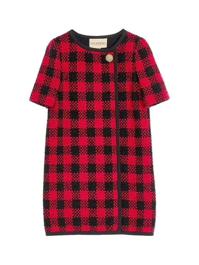 Valentino Garavani Women's Damier Tweed Short Dress - Paris Black