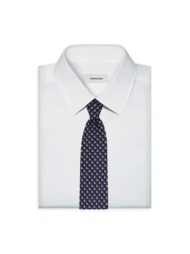 Ferragamo Men's Flying Mallards Silk Tie | Thumbnail 2