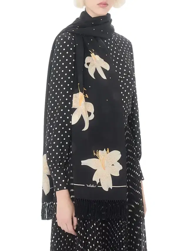 Valentino Garavani Women's Apres L'hiver Lilium Silk Scarf - Black Multi