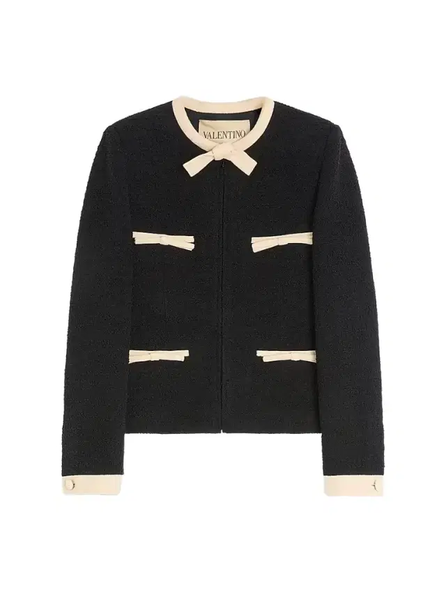 Valentino Garavani Women's Plain Wool Tweed Jacket - Black