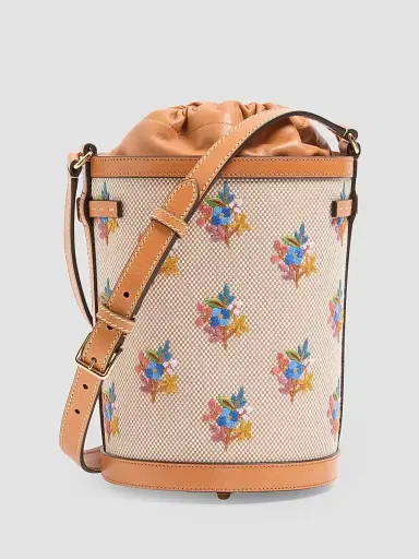 Valentino Garavani Women's Antibes Canvas Embroidered Medium Bucket Bag | Thumbnail 3