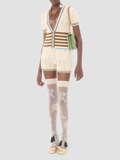 Valentino Garavani Women's Cotton Shorts - Birch - Size Large | Thumbnail 2