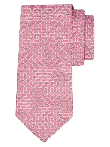 Ferragamo Men's Interlocking Gancini Silk Tie | Thumbnail 1 Ferragamo Men's Interlocking Gancini Silk Tie | Thumbnail 1