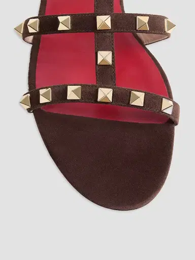 Valentino Garavani Women's Rockstud 5MM Slide Sandals in Suede | Thumbnail 5