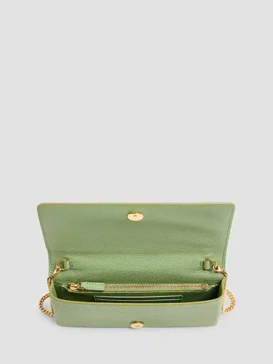 Valentino Garavani Women's VLogo Signature Grainy Calfskin Wallet with Chain - Mint | Thumbnail 6 Valentino Garavani Women's VLogo Signature Grainy Calfskin Wallet with Chain - Mint | Thumbnail 6