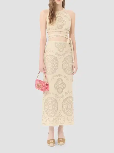 Valentino Garavani Women's Skirt in Floral Stamp Blanket | Thumbnail 2 Valentino Garavani Women's Skirt in Floral Stamp Blanket | Thumbnail 2