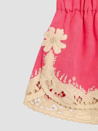 Valentino Garavani Women's Embroidered Couture Linen Shorts - Coral Beige - Size 6 | Thumbnail 6 Valentino Garavani Women's Embroidered Couture Linen Shorts - Coral Beige - Size 6 | Thumbnail 6