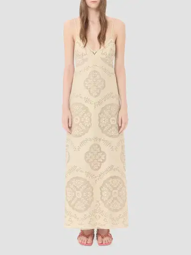 Valentino Garavani Women's Midi Dress in Floral Stamp Blanket | Thumbnail 3 Valentino Garavani Women's Midi Dress in Floral Stamp Blanket | Thumbnail 3