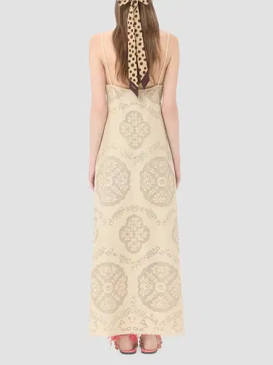 Valentino Garavani Women's Midi Dress in Floral Stamp Blanket | Thumbnail 5 Valentino Garavani Women's Midi Dress in Floral Stamp Blanket | Thumbnail 5