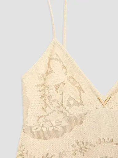 Valentino Garavani Women's Midi Dress in Floral Stamp Blanket | Thumbnail 7 Valentino Garavani Women's Midi Dress in Floral Stamp Blanket | Thumbnail 7