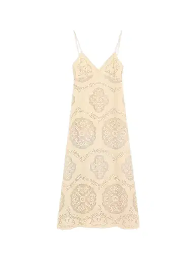 Valentino Garavani Women's Midi Dress in Floral Stamp Blanket | Thumbnail 1 Valentino Garavani Women's Midi Dress in Floral Stamp Blanket | Thumbnail 1