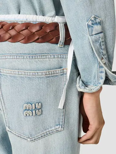 Miu Miu Women's Five-Pocket Washed Denim Jeans - Blue - Size 27 | Thumbnail 6 Miu Miu Women's Five-Pocket Washed Denim Jeans - Blue - Size 27 | Thumbnail 6