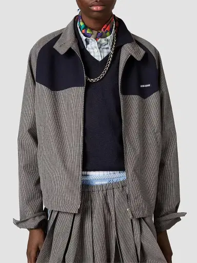 Miu Miu Women's Gingham Check Blouson Jacket - Grey - Size 0 | Thumbnail 4 Miu Miu Women's Gingham Check Blouson Jacket - Grey - Size 0 | Thumbnail 4