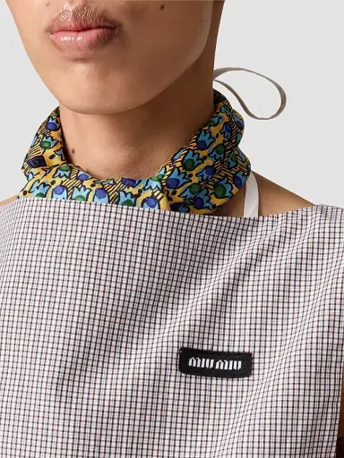 Miu Miu Women's Checked Poplin Crop Top - Size 8 | Thumbnail 4 Miu Miu Women's Checked Poplin Crop Top - Size 8 | Thumbnail 4