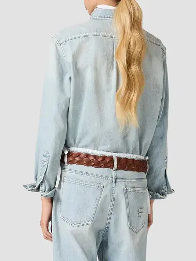 Miu Miu Women's Washed Denim Shirt - Blue - Size 8 | Thumbnail 3 Miu Miu Women's Washed Denim Shirt - Blue - Size 8 | Thumbnail 3