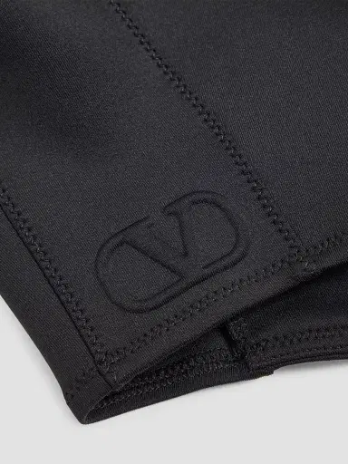Valentino Garavani Men's VLogo Signature Jersey Hood with Zip - Black | Thumbnail 4