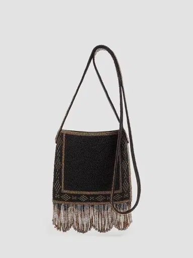 Valentino Garavani Women's Nellcote Small Embroidered Shoulder Bag with Fringes | Thumbnail 3