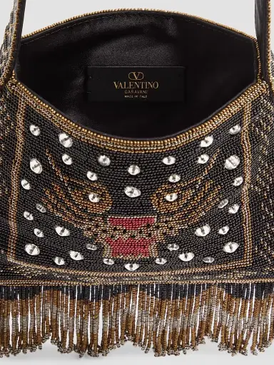 Valentino Garavani Women's Nellcote Small Embroidered Shoulder Bag with Fringes | Thumbnail 6
