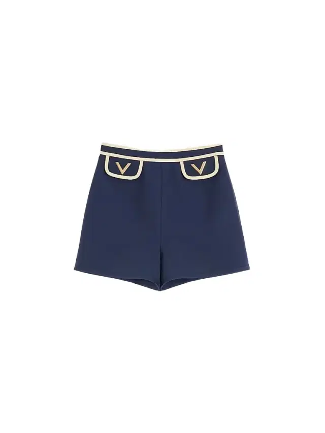 Valentino Garavani Women's Crepe Couture Shorts - Indigo Birch