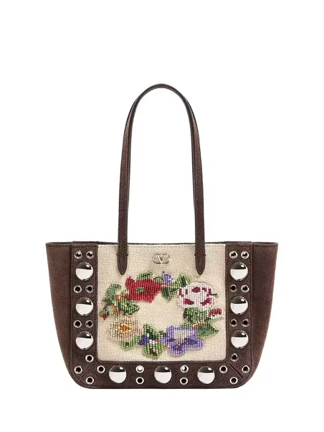 Valentino Garavani Women's Nellcote Mini Embroidered Top Handle Bag