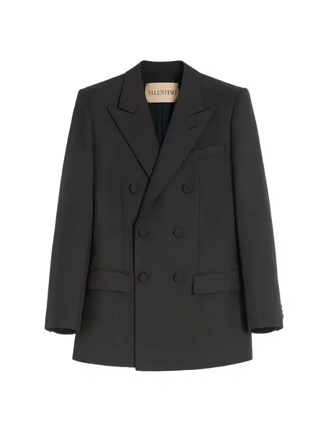 Valentino Garavani Men's Double-Breasted Wool Gabardine Jacket - Black