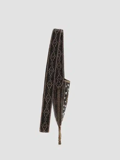 Valentino Garavani Men's Nellcôte Small Embroidered Shoulder Bag with Fringes - Black | Thumbnail 6 Valentino Garavani Men's Nellcôte Small Embroidered Shoulder Bag with Fringes - Black | Thumbnail 6
