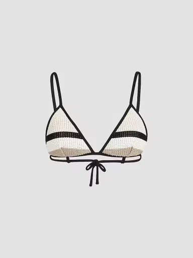 Brunello Cucinelli Women's Cotton Net Knit Bikini Top | Thumbnail 2 Brunello Cucinelli Women's Cotton Net Knit Bikini Top | Thumbnail 2