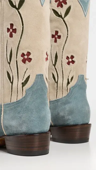 THE GREAT. Stetson x  Cowboy Boots Washed Indigo Floral | Thumbnail 4